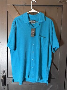 Original Use Teal Short-Sleeve Button-Down Shirt